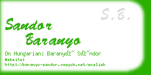 sandor baranyo business card